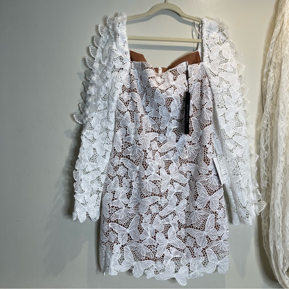 Free People Elliatt Verona Lace Embroidered Butterfly Mini Dress - Picture 4 of 8